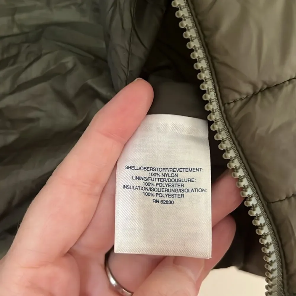Lands End Kids Olive Green Puffer Winter windbreaker Jacket Youth Small/ 8